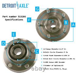 Front and Rear Wheel Hub & Bearing Assembly for 2009 2018 Dodge Journey 5-Lugs