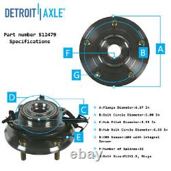 Front and Rear Wheel Hub & Bearing Assembly for 2009 2018 Dodge Journey 5-Lugs