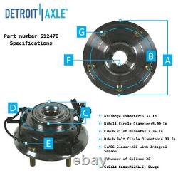 Front and Rear Wheel Hub & Bearing Assembly for 2009 2018 Dodge Journey 5-Lugs