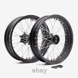 Full-E Charged Front And Rear Wheel Set 17inch X 3.5 & 17inch X 4.25 Black Unit