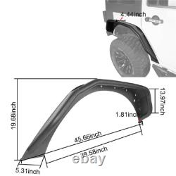 Full Set Front & Rear Wheel Fender Flares Guard For 2007-2018 Jeep Wrangler JK