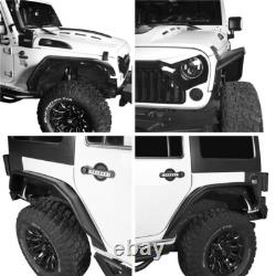 Full Set Front & Rear Wheel Fender Flares Guard For 2007-2018 Jeep Wrangler JK