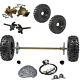 Go Kart Rear Axle Shaft Kit with Front Steering Assembly Hubs+ 4 pack of 6 Wheels