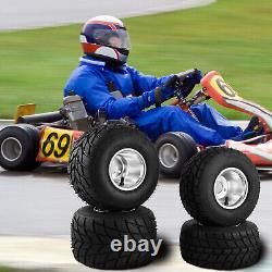 Go Kart Wheels Go Kart Rain Tires Set of 4 Rim & Tyre Durable 10X4.50-5 11x6.0-5