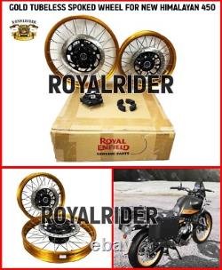 Gold Tubeless Spoked Wheels Fit For Royal Enfield Himalayan 450