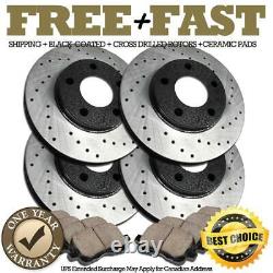 H0404 FRONT+REAR BLACK Brake Rotors Pads FOR 2000 2001 LeSabre 16Wheel 11.92