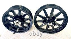 HARLEY IMPELLER WHEELS GLOSS BLACK 2014 -2019 Touring STREET GLIDE OUTRIGHT OEM