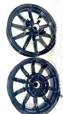 HARLEY IMPELLER WHEELS GLOSS BLACK 2014 -2019 Touring STREET GLIDE OUTRIGHT OEM
