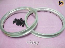 HONDA CR250R 1989-1994 FRONT+ REAR ALUMINIUM SILVER WHEEL RIM SET nan4318