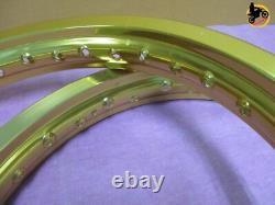 HONDA ER70 ALUMINIUM GOLD FRONT+ REAR WHEEL RIM SET SERIES7 nan4056