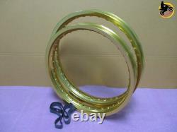 HONDA ER70 ALUMINIUM GOLD FRONT+ REAR WHEEL RIM SET SERIES7 nan4056