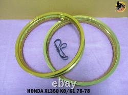 HONDA XL1350K0 K1 7 76-78 ALU GOLD FRONT+ REAR WHEEL RIM SET SERIES7 nan4078