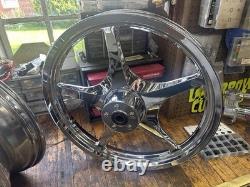 Harley Davidson Thunderstar 21 Chrome Front Wheel Rim With 17x6.00 Rear Wheel