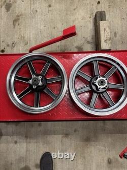 Harley lester Front And Rear16 X 3 mag 7 Spoke shovelhead FLH Chopper Wheels