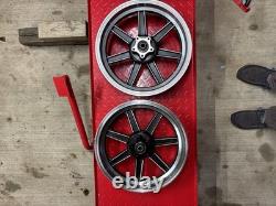 Harley lester Front And Rear16 X 3 mag 7 Spoke shovelhead FLH Chopper Wheels