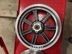Harley lester Front And Rear16 X 3 mag 7 Spoke shovelhead FLH Chopper Wheels