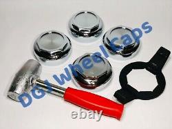 Hex Cut Knock-Off Spinner, Wrench and Lead Hammer for Lowrider Wire Wheels