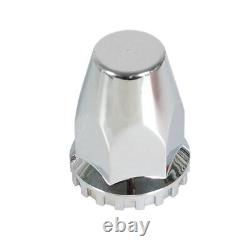 High-end Chrome Hub Cover Front&Rear Lug Semi Truck Wheel Kit Axle Cover 33mm