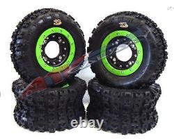 Hiper CF1 Beadlock Wheels GBC XC Master Tires Front/Rear Kit Kawasaki KFX450R