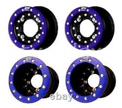 Hiper Cf1 Beadlock Carbon Fiber 10 Front 9 Rear Wheels Rims Blue Yfz450 Raptor