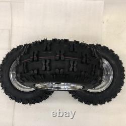 Honda-ATC 70 DWT Polished Aluminum Front & Rear Wheels Rims Snow Hog Tires-18