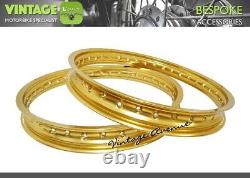 Honda Cr125m M0/m1/'76/'77/'78 Aluminium (gold) Front + Rear Wheel Rim