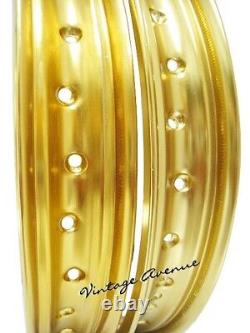 Honda Cr125m M0/m1/'76/'77/'78 Aluminium (gold) Front + Rear Wheel Rim