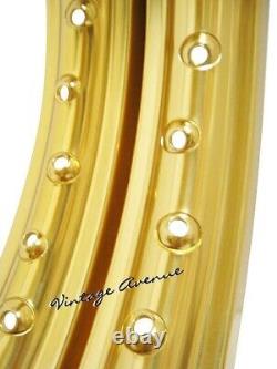Honda Cr125m M0/m1/'76/'77/'78 Aluminium (gold) Front + Rear Wheel Rim