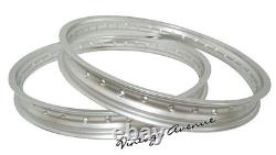 Honda Cr250m M0/m1/'76 Mr250 1976 Aluminium (silver) Front+rear Wheel Rim