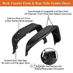 Hooke Road Front & Rear Fender Flares Wheel Fender For Jeep Wrangler JK 07-18