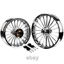 Hoprousa Front&Rear Wheel for'14-later Harley Touring Chrome Turbine Wheel Rim