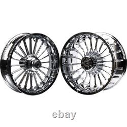 Hoprousa Front&Rear Wheel for 2018+ Harley Fatboy Cast Aluminum Chrome 18 inch