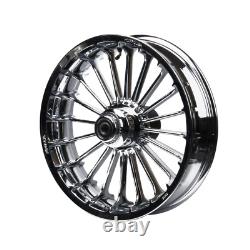 Hoprousa Front&Rear Wheel for 2018+ Harley Fatboy Cast Aluminum Chrome 18 inch