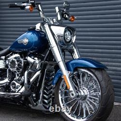 Hoprousa Front&Rear Wheel for 2018+ Harley Fatboy Cast Aluminum Chrome 18 inch