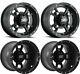 ITP 10 Front 9 Rear SS112 Matte Black Sport Wheels Suzuki LTZ 400 Z400 LTR 450