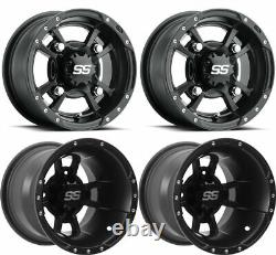 ITP 10 Front 9 Rear SS112 Matte Black Sport Wheels Suzuki LTZ 400 Z400 LTR 450