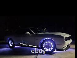 JHB 4x15.5IP68 Double Row LEDs Bluetooth Chasing Flow LED Wheel Rings Light SET