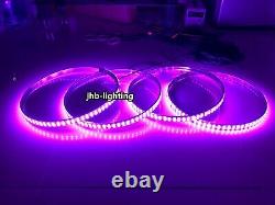 JHB 4x15.5IP68 Double Row LEDs Bluetooth Chasing Flow LED Wheel Rings Light SET