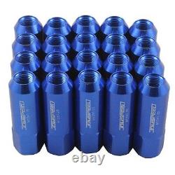 Jdmspeed Blue 20pc 12x1.25mm 60mm Extended Forged Aluminum Tuner Racing Lug Nuts