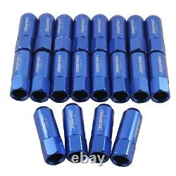 Jdmspeed Blue 20pc 12x1.25mm 60mm Extended Forged Aluminum Tuner Racing Lug Nuts