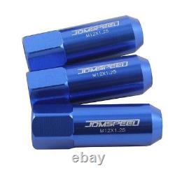 Jdmspeed Blue 20pc 12x1.25mm 60mm Extended Forged Aluminum Tuner Racing Lug Nuts