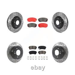 KDS Front Rear Drilled Slot Brake Rotors Pads Kit For 2015-2016 Hyundai Sonata