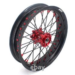 KKE 17'' Red Supermoto Wheels Set Fit Honda CRF250R 2004-2013/ CRF450R 2002-2012