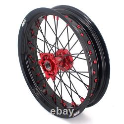 KKE 17'' Red Supermoto Wheels Set Fit Honda CRF250R 2004-2013/ CRF450R 2002-2012