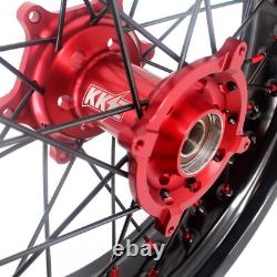 KKE 17'' Red Supermoto Wheels Set Fit Honda CRF250R 2004-2013/ CRF450R 2002-2012