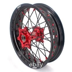 KKE 17'' Red Supermoto Wheels Set Fit Honda CRF250R 2004-2013/ CRF450R 2002-2012