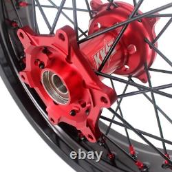 KKE 17'' Red Supermoto Wheels Set Fit Honda CRF250R 2004-2013/ CRF450R 2002-2012