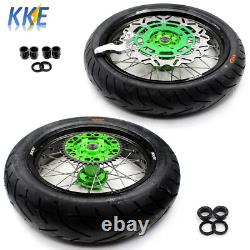 KKE 17 Supermoto Tire Wheels Rim Fit Kawasaki KX250F 2016-2019 KX450F 2006-2018