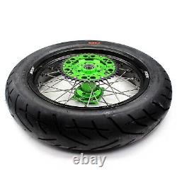 KKE 17 Supermoto Tire Wheels Rim Fit Kawasaki KX250F 2016-2019 KX450F 2006-2018