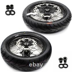 KKE 17 Supermoto Wheels Tires Rims Fit Suzuki DRZ400S 2000-2024 DRZ400E DRZ400